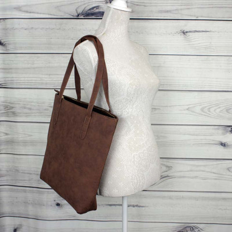 Goya Faux Distressed Leather-look Bag - Red