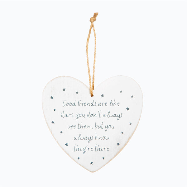 'Good Friends are Like Stars' Heart Plaque