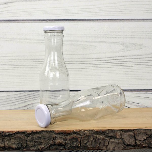 Old School Glass Juice Bottle with Lid