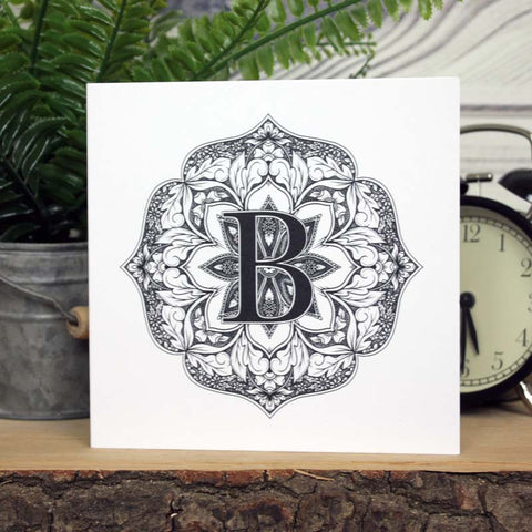 Mandala Monogram Card - B
