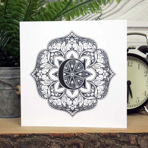 Mandala Monogram Card - C