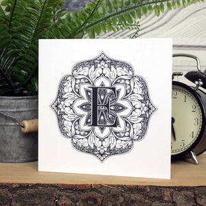 Mandala Monogram Card - E