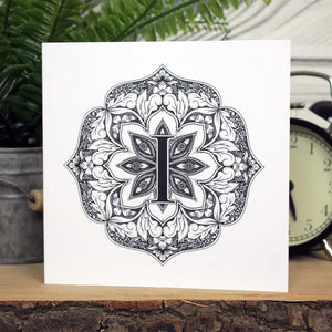 Mandala Monogram Card - I