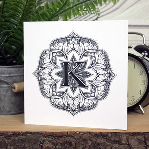 Mandala Monogram Card - K
