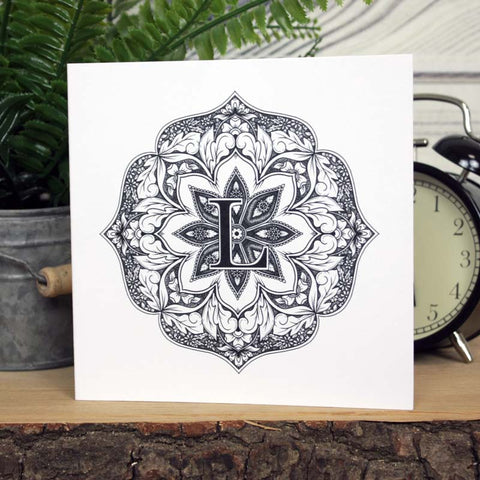Mandala Monogram Card - L