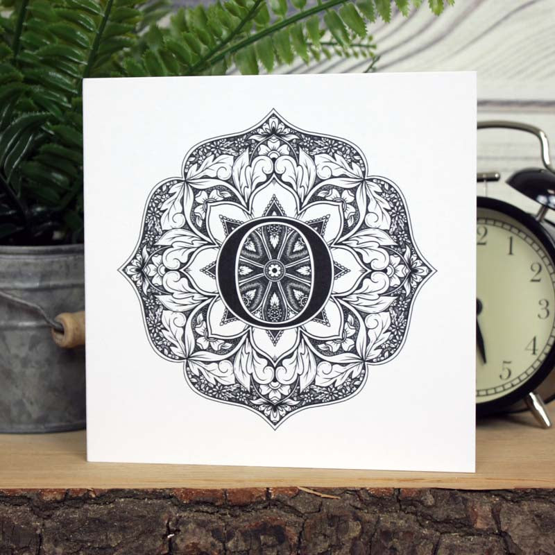 Mandala Monogram Card - O