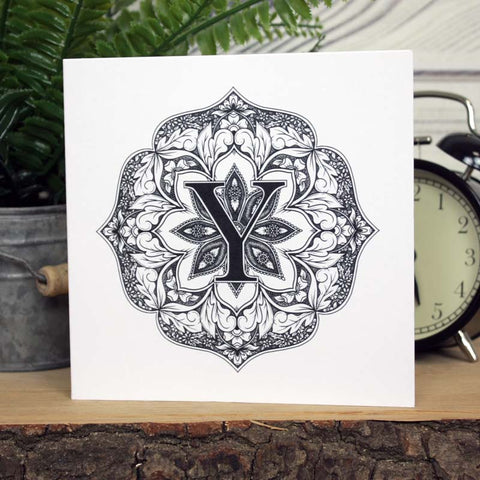 Mandala Monogram Card - Y