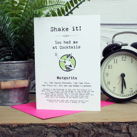 Margarita Cocktail Recipe Birthday Card