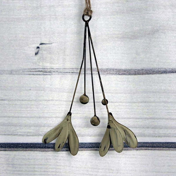 Vintage Metal Mistletoe Sprig - Pistachio