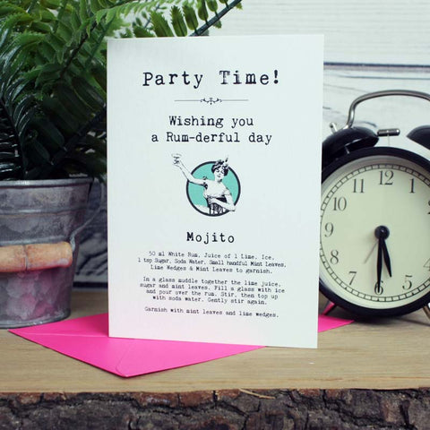Mojito Cocktail Recipe Birthday Card