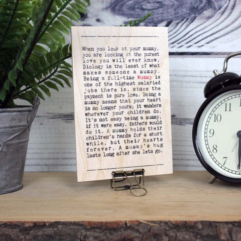 Mummy Wise Words Wooden Plaque with Hanger