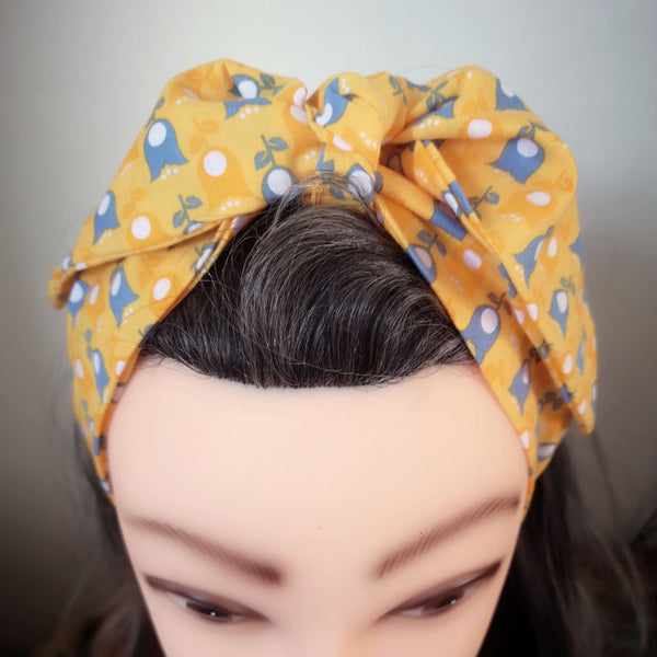 Mustard Orla Style Floral Rockabilly Hair Wrap