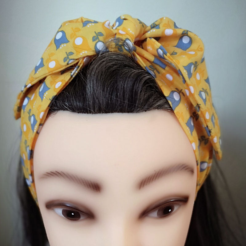 Mustard Orla Style Floral Rockabilly Hair Wrap