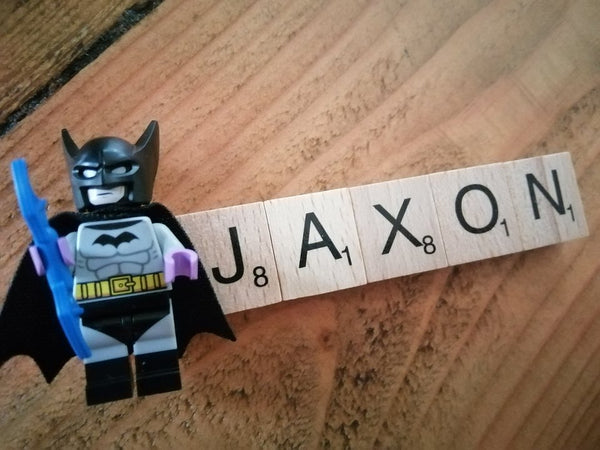 Lego & Scrabble Name Magnet - made-to-order item