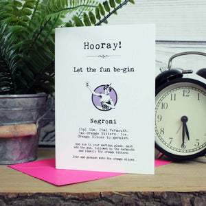 Negroni Cocktail Recipe Birthday Card