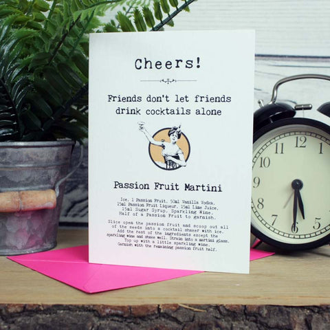 Passionfruit Martini Cocktail Recipe Birthday Card