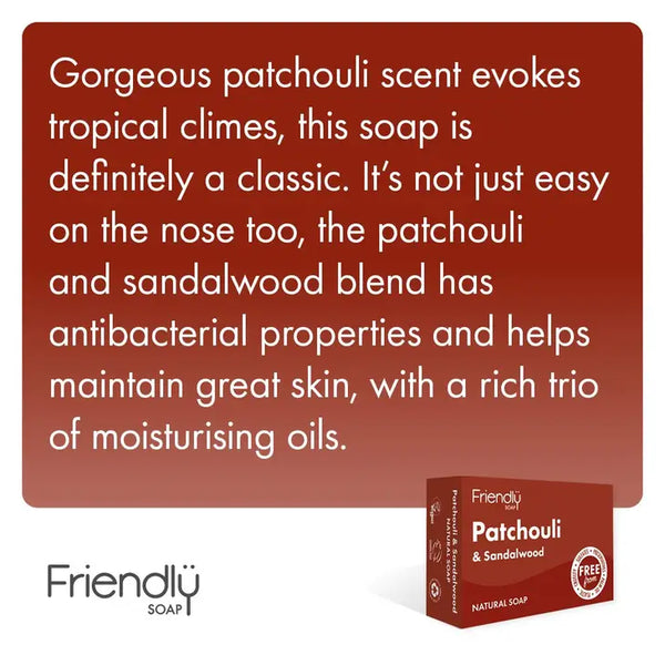 Friendly Natural Patchouli and Sandalwood Soap Bar