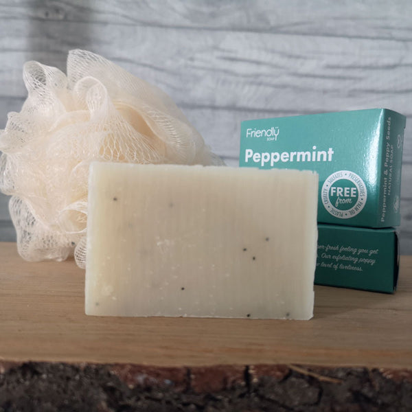 Friendly Natural Peppermint and Poppy Seeds Soap Bar