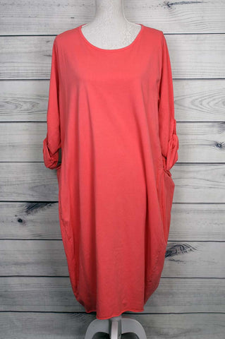 Italian Plain Cotton Lagenlook Dress - more colours available