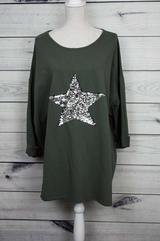 Italian Star Sequin Oversized Top - more colours available