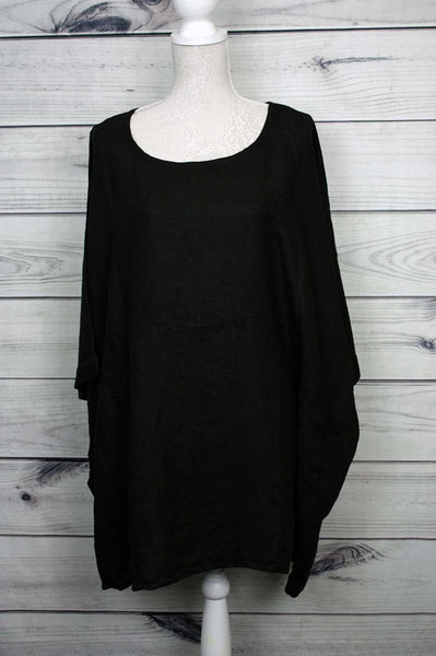 Italian Plain Plus Size Lagenlook Linen Top - more colours available