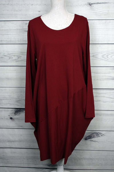 Italian Side Pockets Plain Cotton Lagenlook Dress - more colours available