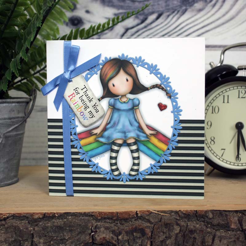 Gorjuss Greetings Card - Thank You For Being My Rainbow