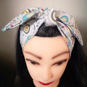 Retro Turquoise Circles Rockabilly Hair Wrap