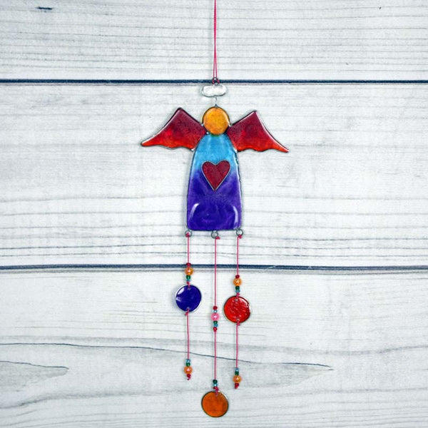 Suncatcher Angel with Beads - Assorted Colours - 29cm