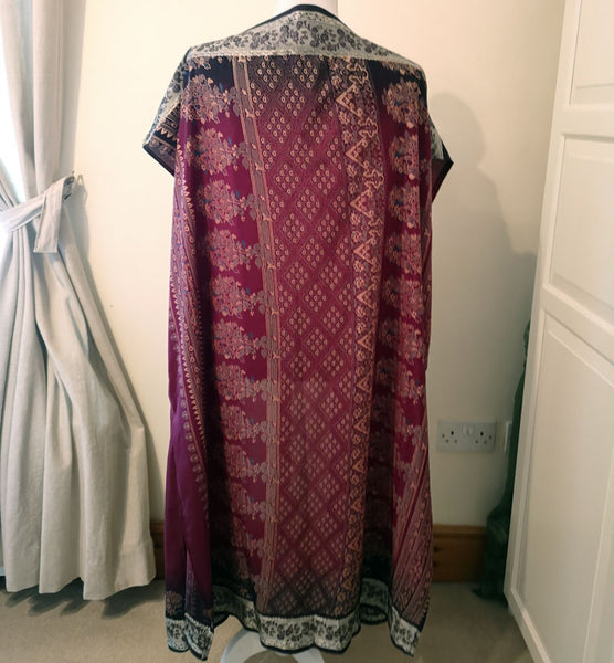 Handmade Upcycled Sari Fabric Kimono - Purple