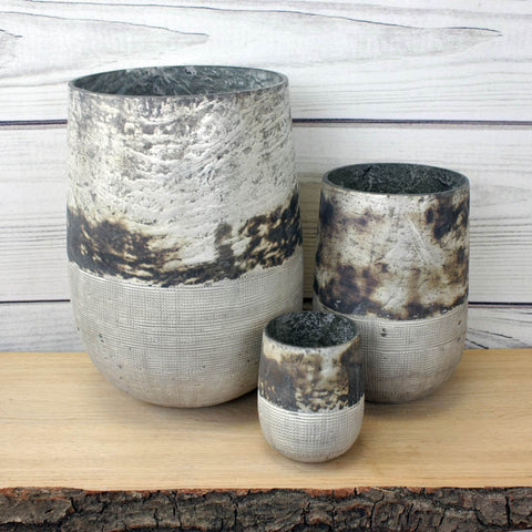 Taupe Silver-Bottomed Glass Votives