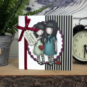 Gorjuss Greetings Card - Sisters - Always Connected By The Heart
