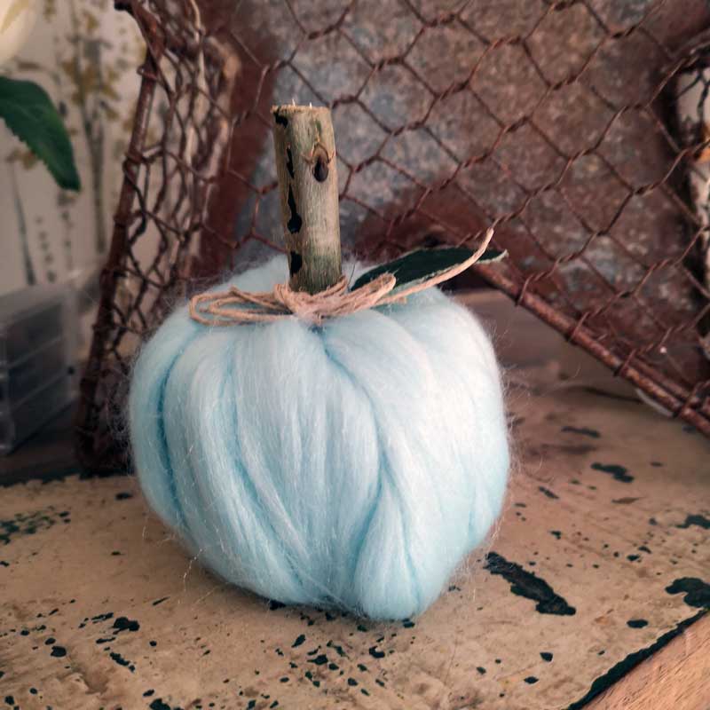 Handmade Woolly Pumpkin - Sky Blue