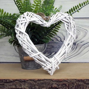 White Rattan Heart - 2 sizes available