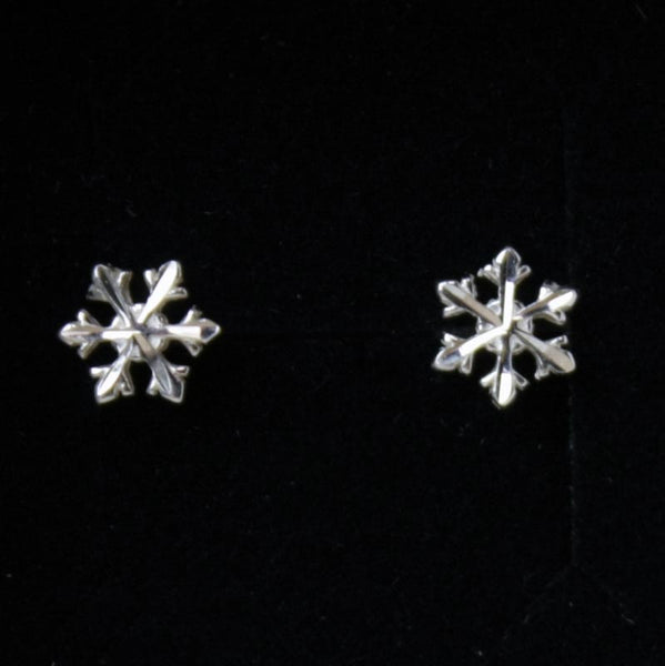 Silver Petite Snowflake Studs