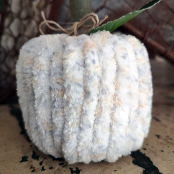 Handmade Woolly Pumpkin - Speckled Yellow and Grey