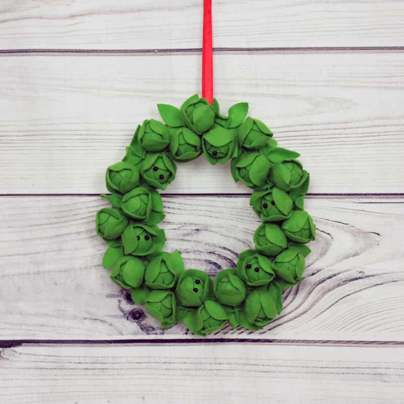 Brussels Sprouts Felt Wreath