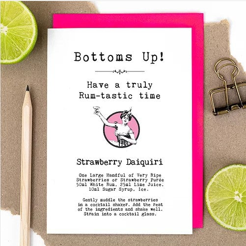 Strawberry Daiquiri Cocktail Recipe Birthday Card