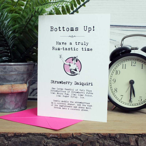 Strawberry Daiquiri Cocktail Recipe Birthday Card