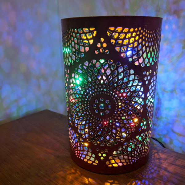 Red Mandala Metal Die-Cut Tealight Holder - 15cm height