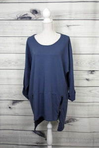 Italian Plain Zip-detail Top - more colours available