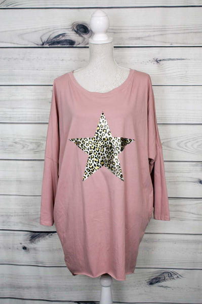 Leopard Print Star Motif Top - more colours available