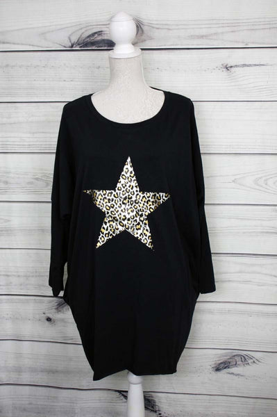 Leopard Print Star Motif Top - more colours available