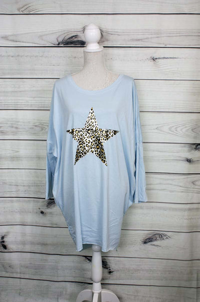 Leopard Print Star Motif Top - more colours available