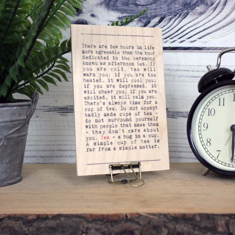 Tea Wise Words Wooden Plaque with Hanger