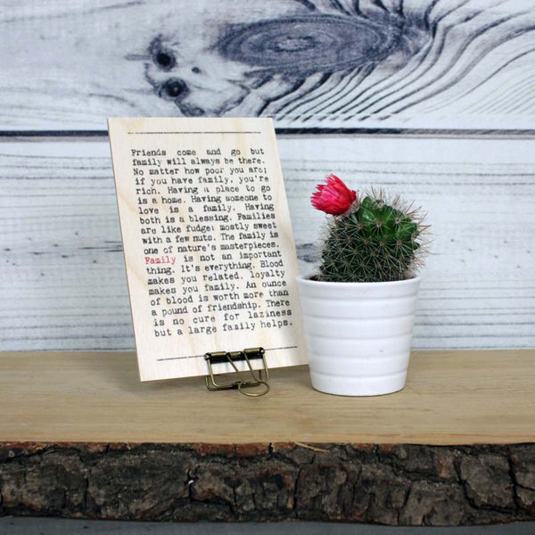 Family Wise Words Wooden Plaque with Hanger