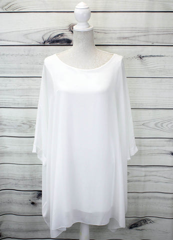 Ladies Chiffon Floaty Batwing Blouse