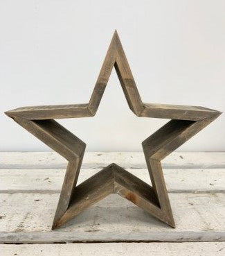 Natural Wooden Rustic Design Star Cutout - 2 sizes available