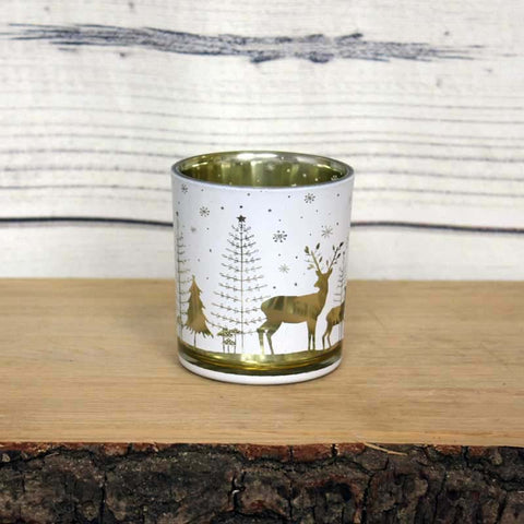 Winter Forest Folk Deer Tealight Holder