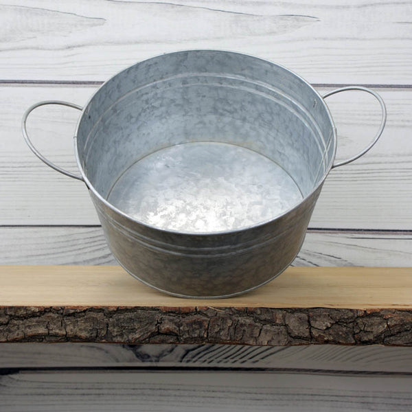 Zinc Round Bowl with Handles - Large (24x12cm)
